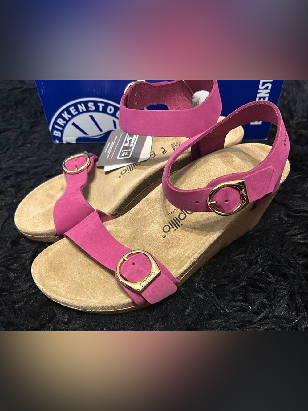 Birkenstock 💅🌴 Papillio Soley Ring Buckle Wedge Pink Ankle Strap 36 37 38 39 40 - Picture 12 of 14
